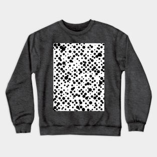 Black, chaotic dots, circles on white background Crewneck Sweatshirt